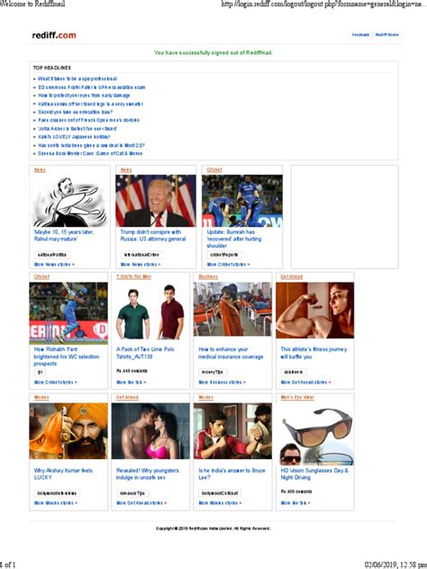 rediffmail news today.
